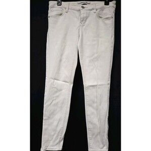 Express Womens Jeans Size 6 Stella Low Rise Skinny Ankle Legging White Zip Leg